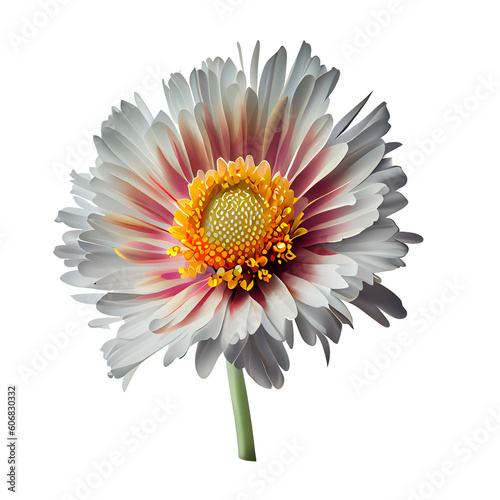 Colorful flower clip art white background Ai generated image