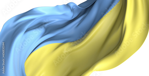 Realistic Representation  Lifelike 3D Ukraine Flag Illustration