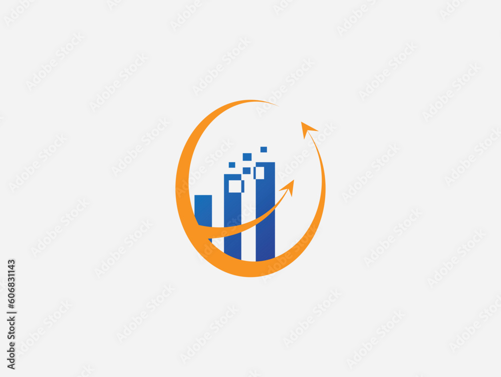 financial logo design vector. modern arrow logo with colorfull. digital financial logo financial logo design vector. modern arrow logo with colorfull. digital financial logo