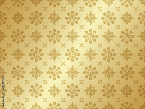 Line art asian style luxury pattern banner gold background