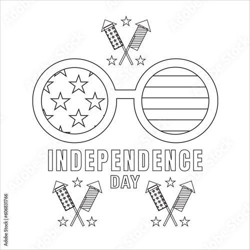4th of july american independence day coloring page for kids and adults