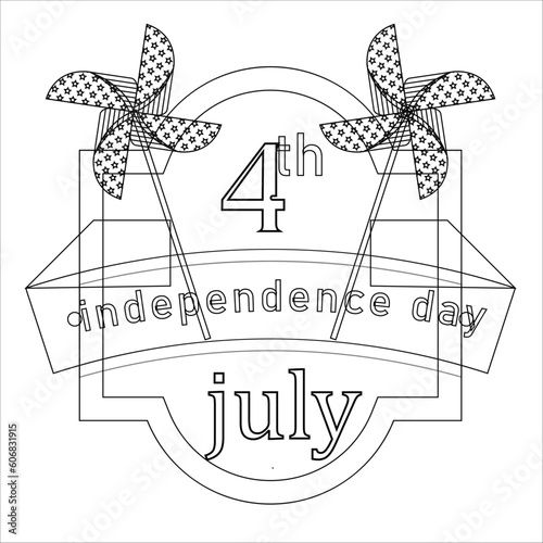 4th of july american independence day coloring page for kids and adults