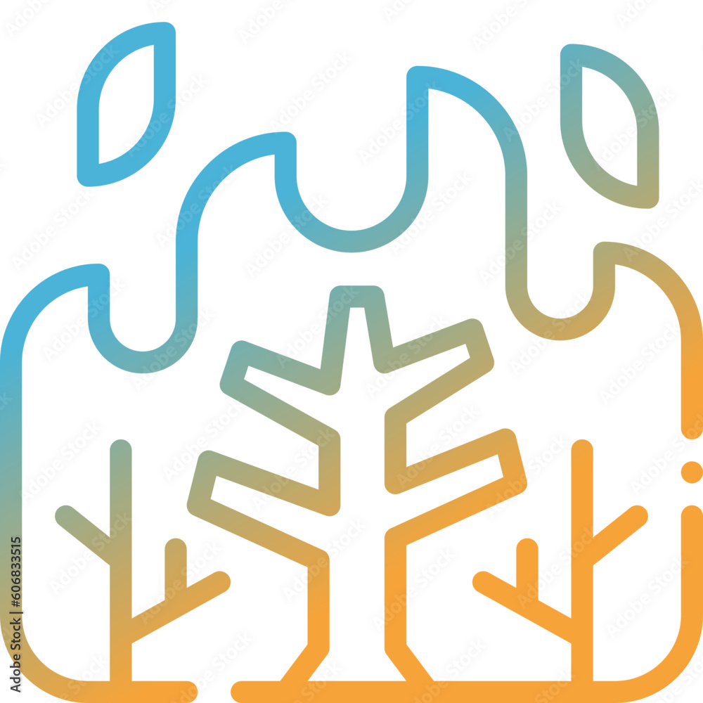 wildfire gradient line icon wildfire gradient line icon