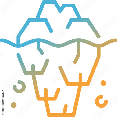 iceberg gradient line icon