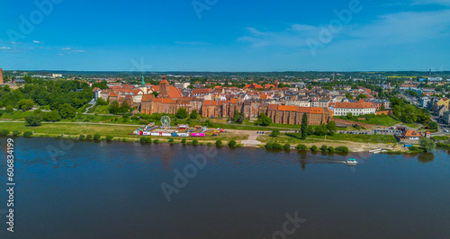 Aerial view of old town Grudziadz. Poland