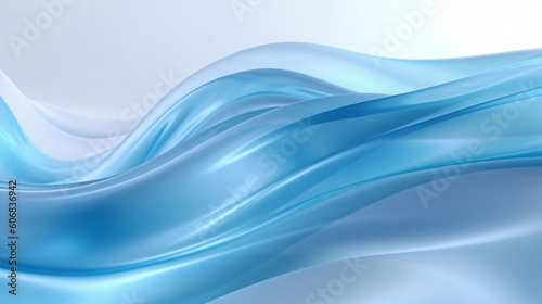 blue wavy background with soft color. Generative AI