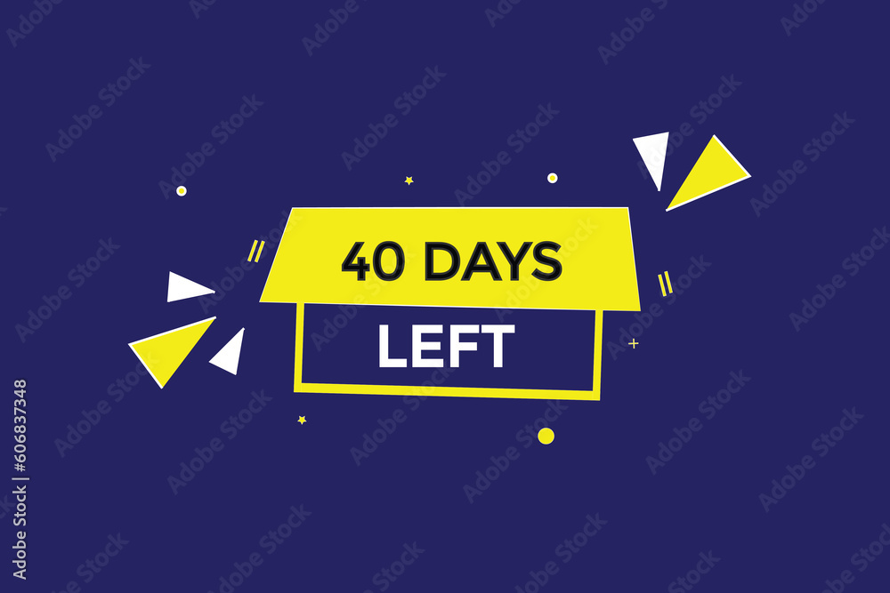 40 days left countdown template,40  day countdown left banner label button eps 40 
