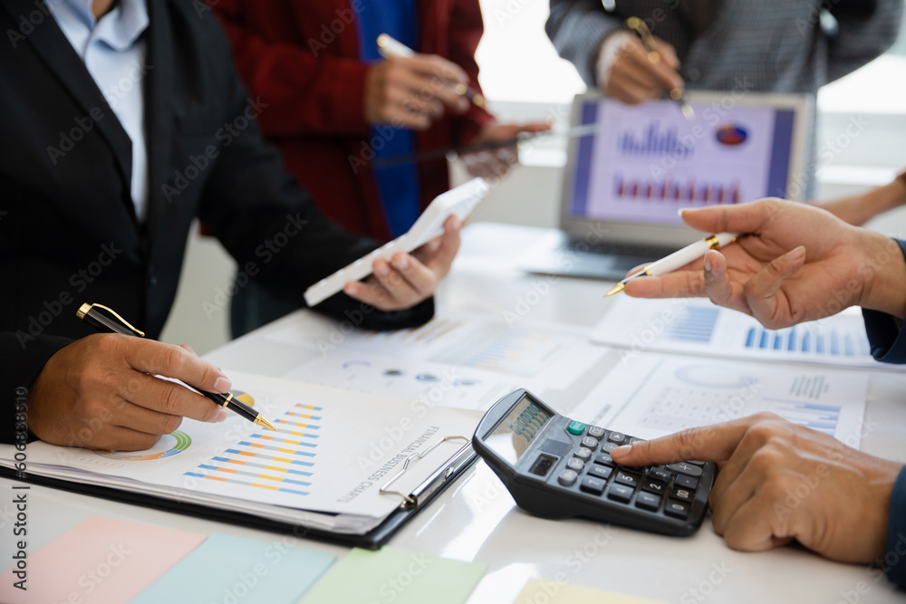 teamwork Business people are having a meeting to analyze data for business strategy planning. business idea teamwork Business people are having a meeting to analyze data for business strategy planning. business idea