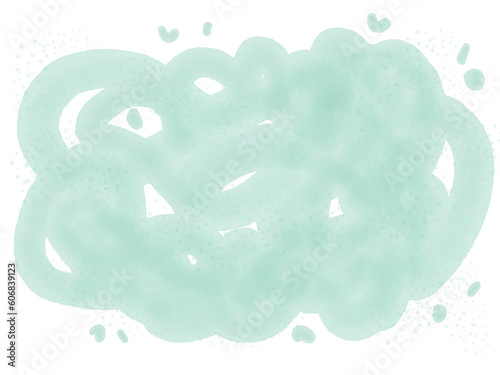 Mint color watercolor background on white paper. Watercolor blue spot card background. Watercolor background. Abstract colorful background for gesign. Texture paper.