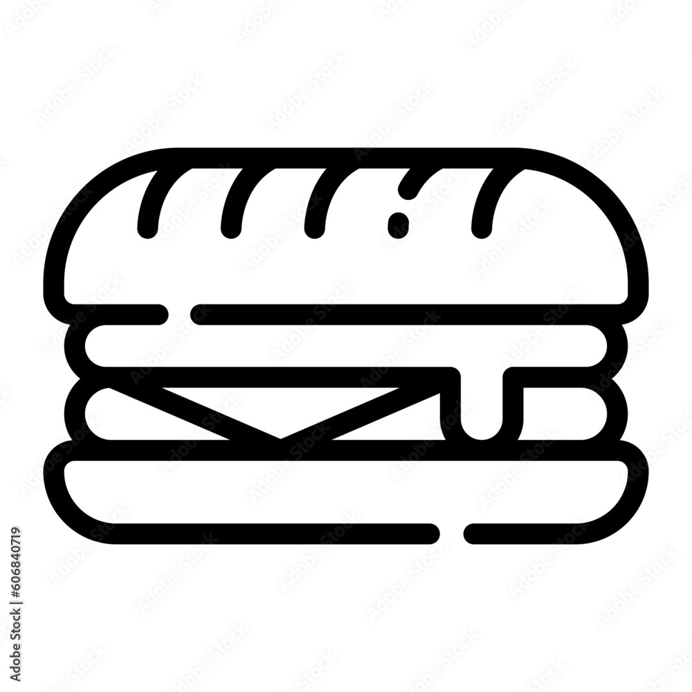 Sandwich Burger Simple Line Icon Symbol Logo Sandwich Burger Simple Line Icon Symbol Logo