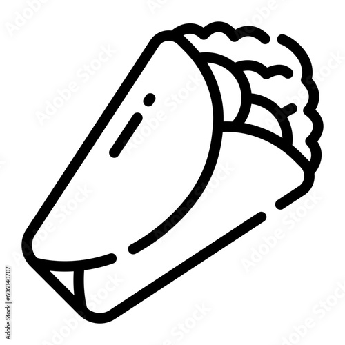Kebab Sandwich Simple Line Icon Symbol Logo