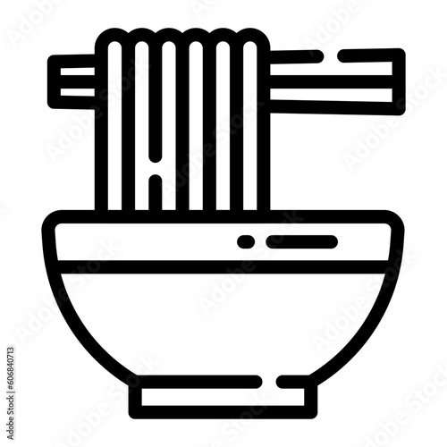 Ramen Simple Line Icon Symbol Logo
