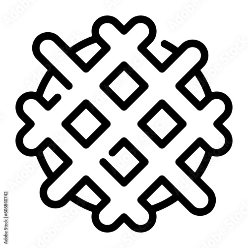 Waffle Simple Line Icon Symbol Logo