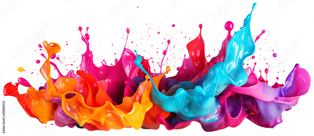 Composed of many colored flowing liquids with transparent background Composed of many colored flowing liquids with transparent background
