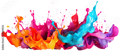 Composed of many colored flowing liquids with transparent background