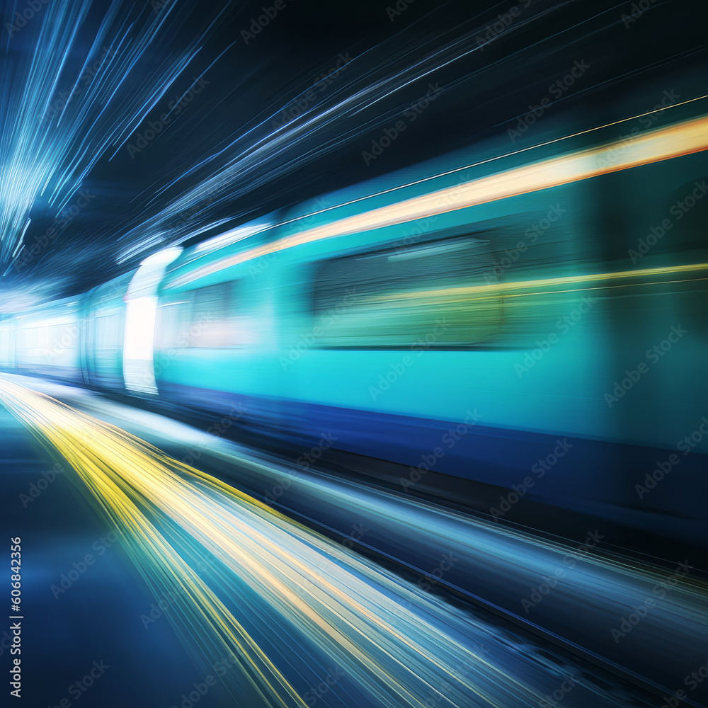 blurry motion of fast moving train AI Generated blurry motion of fast moving train AI Generated