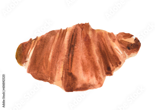 Obraz na płótnie Watercolor croissant