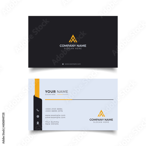 Professional Elegant yellow and white Modern Business Card Design Template