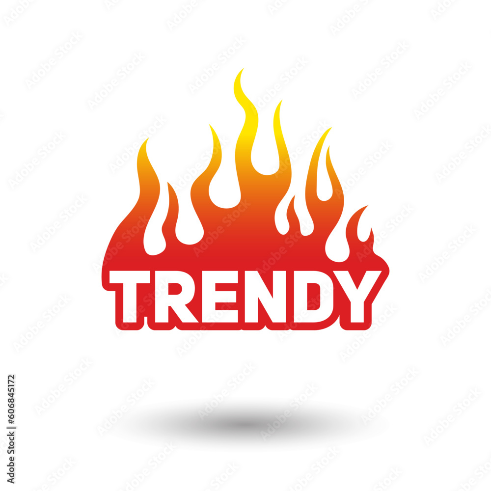 Trendy text logo with flames on white background. Trendy message fire icon. Vector illustration suitable for avatar, banner, card, projects. Trendy text logo with flames on white background. Trendy message fire icon. Vector illustration suitable for avatar, banner, card, projects.