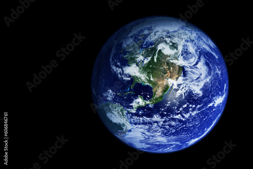 Planet Earth on a dark background. Elements of this image furnishing NASA. © Artsiom P