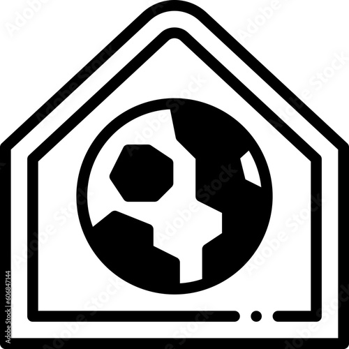 greenhouse effect solid line icon