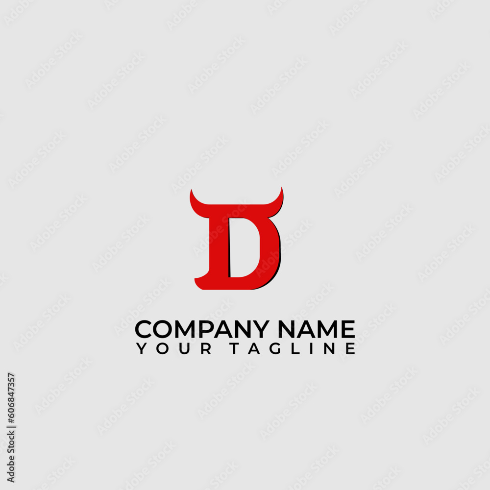 D Horned Bull Logo: Empowering and Dynamic Branding.