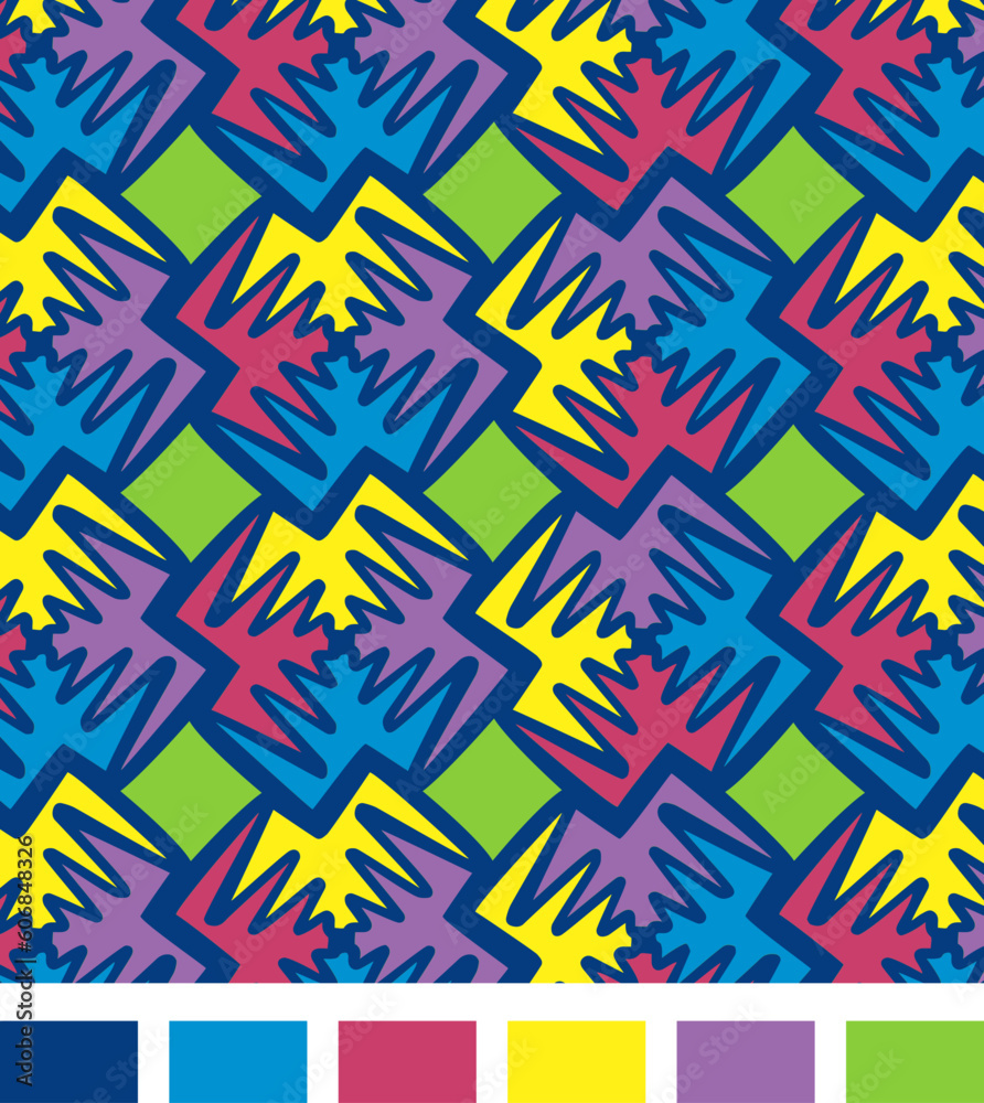 Tessellations Crosses Seamless Vector Repeating Pattern Tessellations Crosses Seamless Vector Repeating Pattern