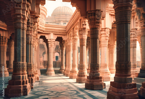 a building that contains many pillars