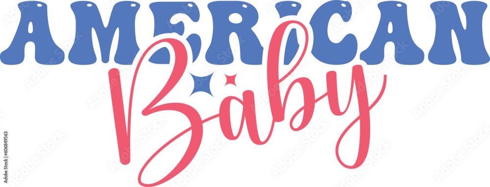 4th of July American baby simple typography t-shirt design