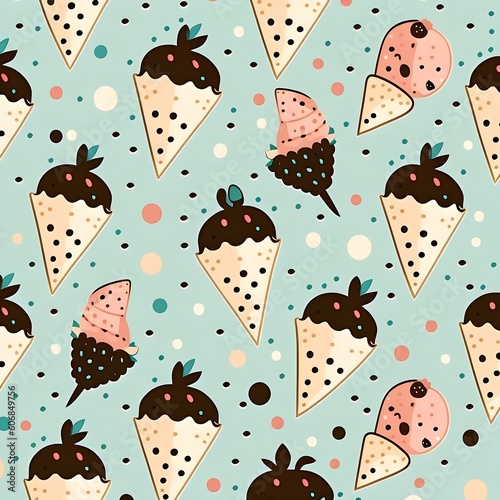 Seamless pattern ice cream