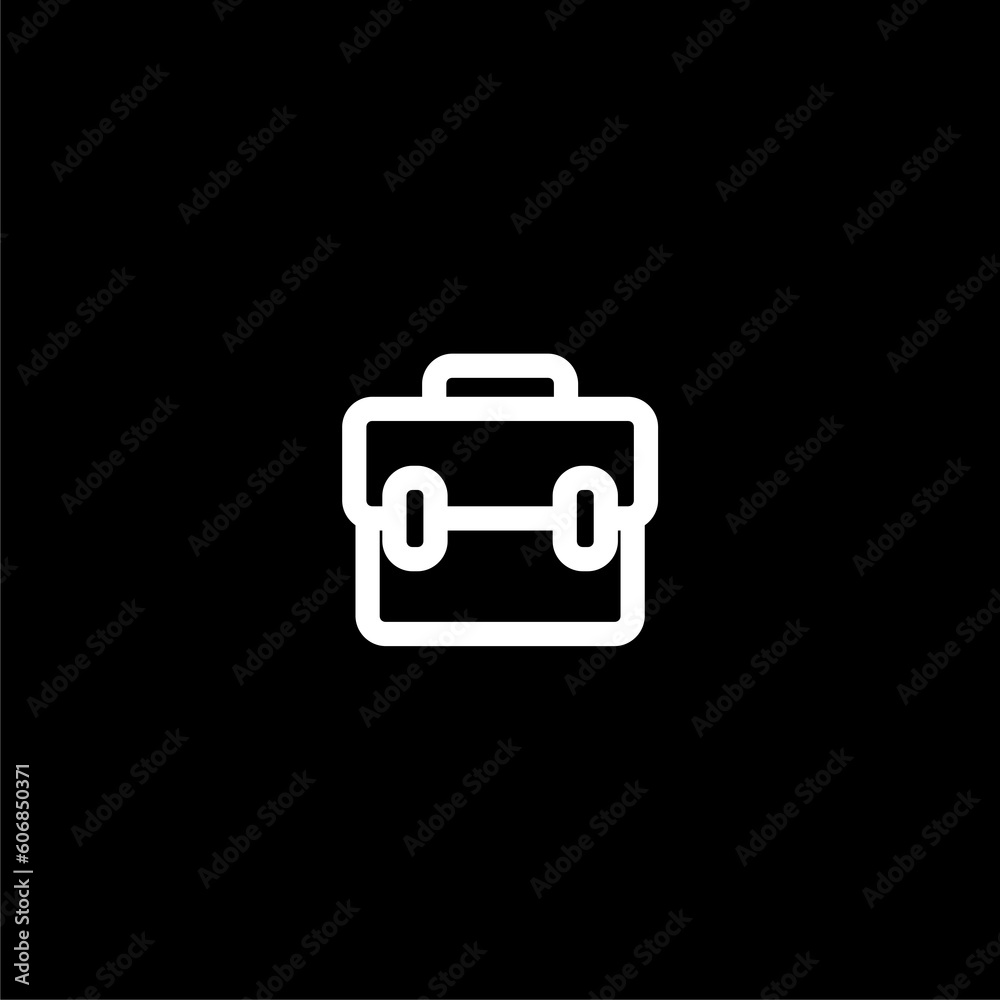 Briefcase line icon isolated on black background Briefcase line icon isolated on black background