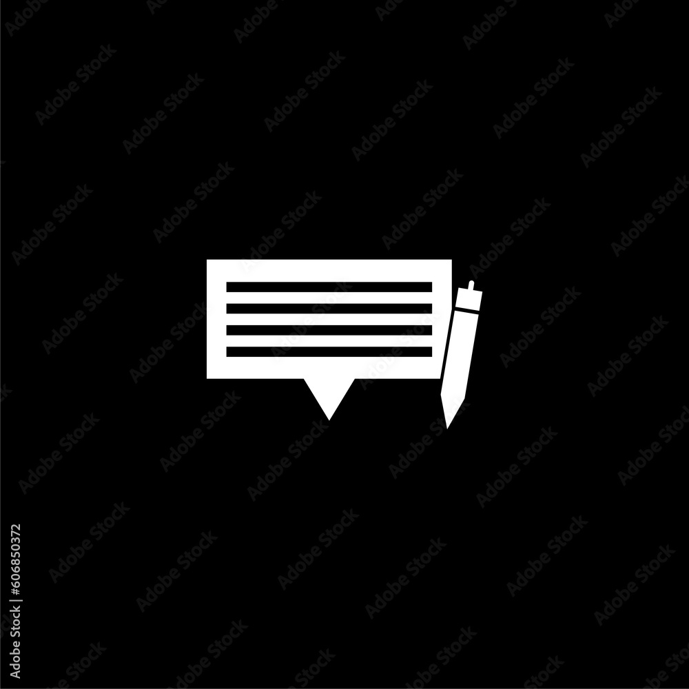 Blog icon for logo isolated on black background Blog icon for logo isolated on black background