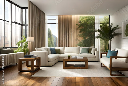 Modern design of a living room that promotes relaxation and mindfulness