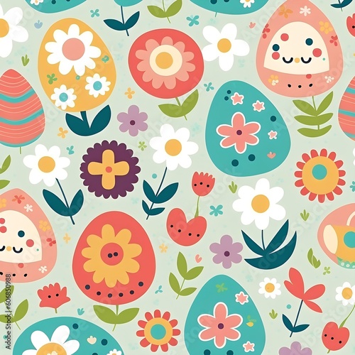Obraz na płótnie Seamless pattern ester egg symbol 