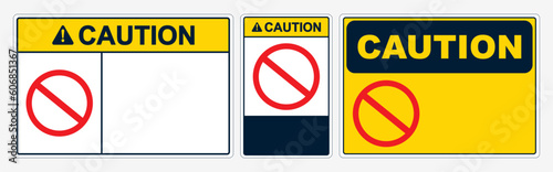Caution sign template yellow. Vector sign Yellow caution