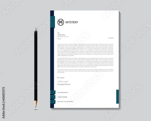 Creative abstract letterhead degsin. Professional business letterhead, newsletter magazine poster brochure design.