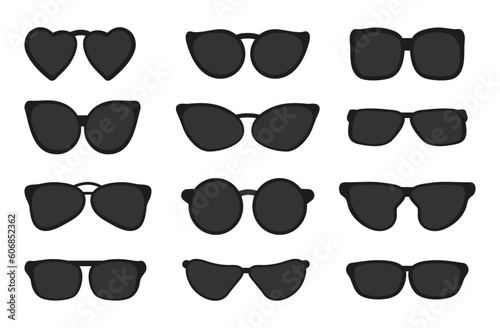 Sunglasses silhouette vector. Frame for sunglasses. Vision-correcting spectacle frame