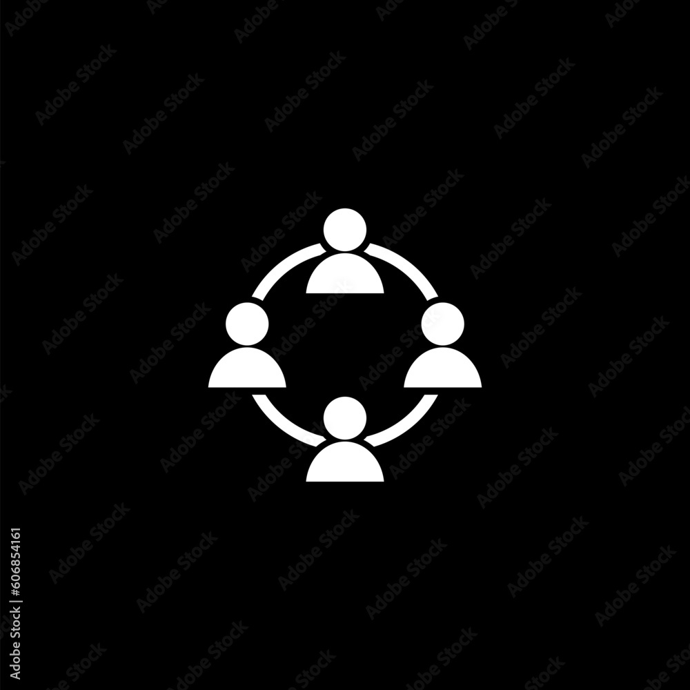 Collaboration icon for logo isolated on black background Collaboration icon for logo isolated on black background