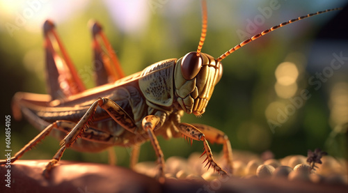 grasshopper on the ground   generativa IA  