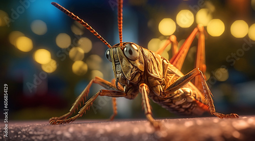 grasshopper on the ground " generativa IA "