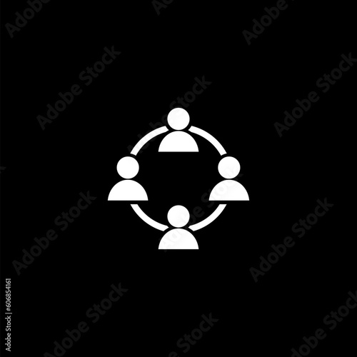 Collaboration icon for logo isolated on black background 