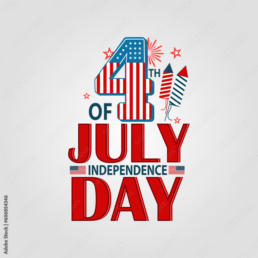 Usa Independence day 4th of July background with us flag premium Vector. National holiday Festive illustration.