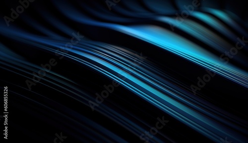 Vector abstract, scientific, futuristic, energy concept. Digital rendering of light beams, stripes lines with blue light, speed and motion blur on a dark blue background