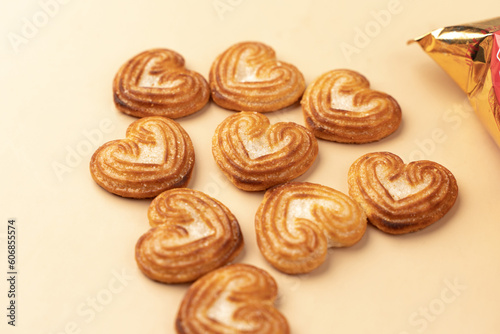 Photography Little heart biscuit isolated on lifestyle photography.