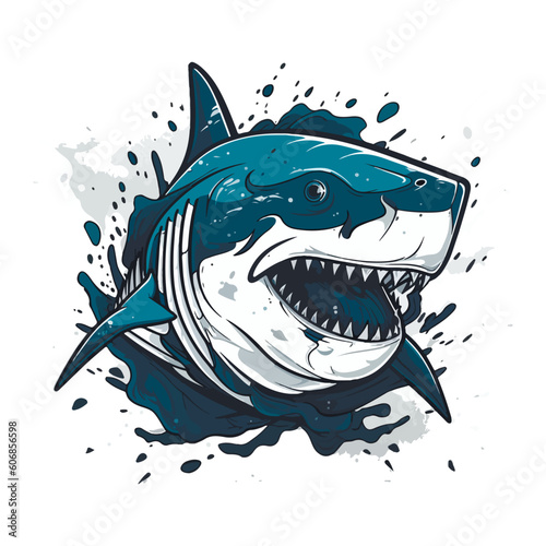 Agressive Shark esport gaming vector mascot logo template