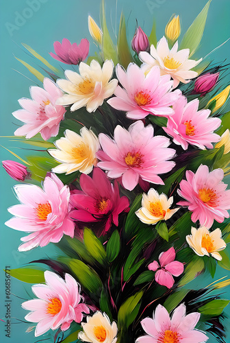 Realistic pastel botanical background varied size.