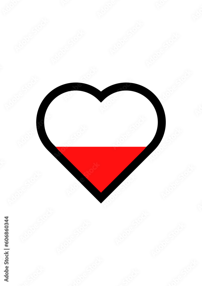 Half filled red heart black outlines vector illustration