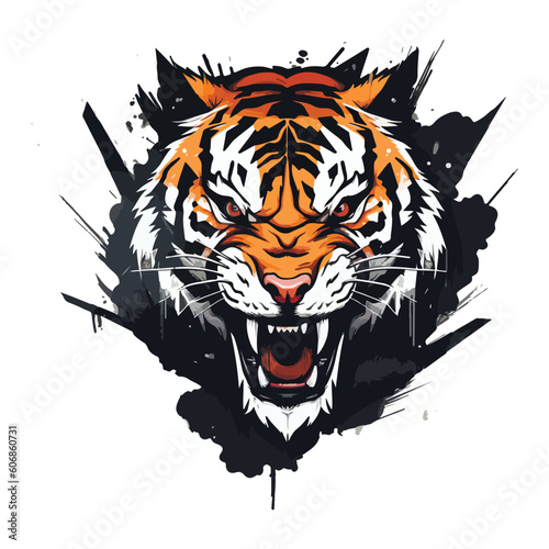 Tiger mascot sport logo design. Tiger animal mascot head vector illustration logo. Wild cat head mascot, Tiger head emblem design for eSports team