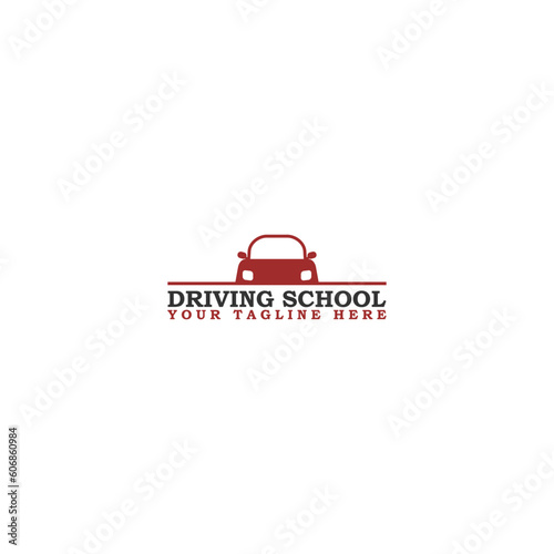Driving school logo template isolated on white background