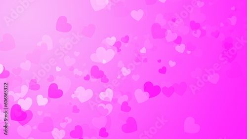 Hearts on pink background love card